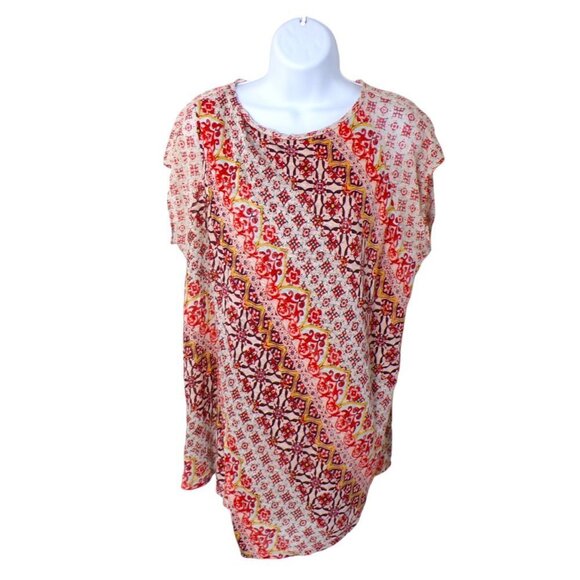 Sundance Josette100% Linen Blouse Top Asymmetrical Boho Marakshprt Size M #650 - Picture 1 of 10